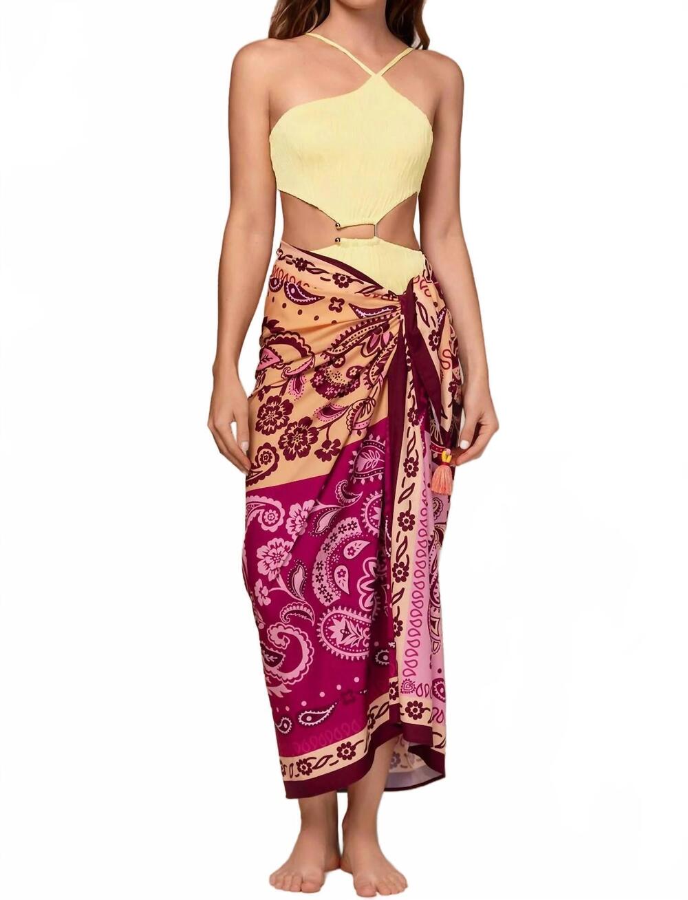 NEW OLA AZUL julia oasis pareo sarong in multicolor